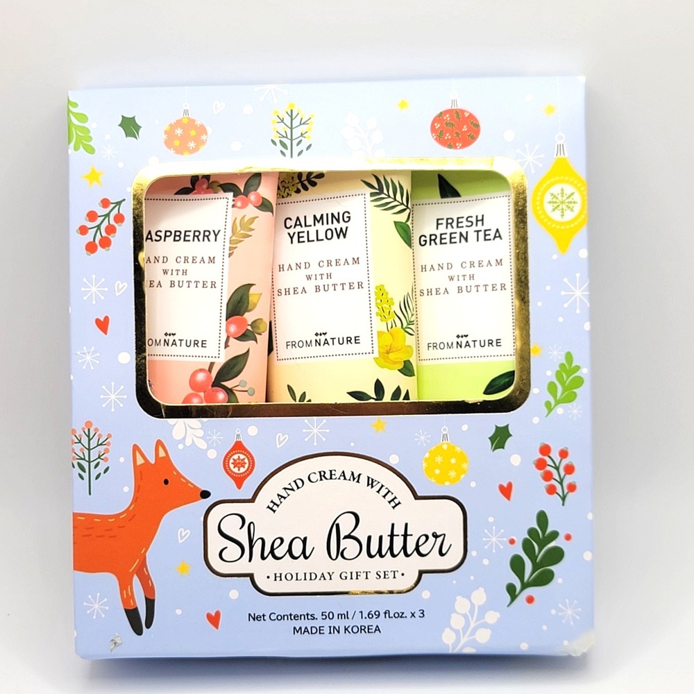 FromNature 3 pc Holiday Gift Set 1.69 oz ea Hand Cream w/Shea Butter NIB